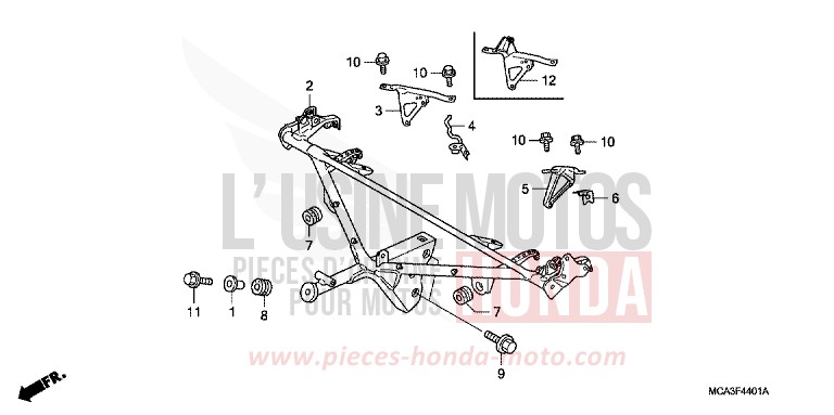 SOUTIEN DE CAPOT (GL18006/7/8) de Gold Wing BILLET SILVER METALLIC (NHA27B) 2007
